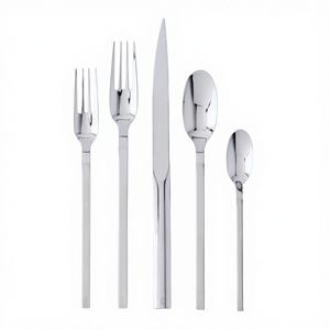 Ensemble de couverts élégants en acier inoxydable pour un usage quotidien à la maison et pour les fêtes |   Vaisselle moderne et écologique élégante pour dîner - Product Image 1