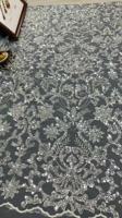 Tissu en dentelle à paillettes et strass pour robes de mariée, robes de soirée, décoration intérieure et vêtements de fête pour femmes