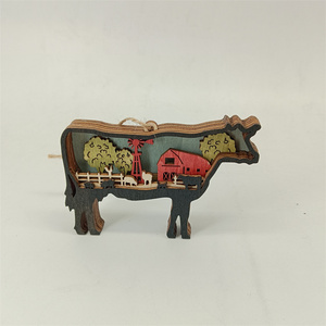 Nhà máy mini 3D hình dạng động vật bằng gỗ cây giáng sinh đồ trang trí 2024 - Product Image 4