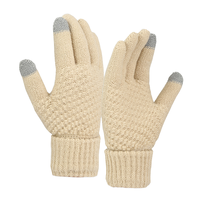 Gants tricotés Jacquard d'hiver thermiques en acrylique respirants, longueur poignet, à doigts complets, compatibles écran tactile, pour le cyclisme quotidien