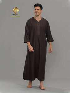 Vêtements de prière décontractés pour hommes musulmans, style national, robe longue élégante, douce et en coton, de bonne qualité - Product Image 2