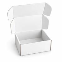 Boîte d'expédition pliable en carton ondulé blanc personnalisée, petite, pour l'e-commerce et la vente en gros