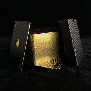 Juego de Cartas de Póquer de Lujo Negras con Lámina Dorada, PVC Impermeable y Duradero, para Espectáculos de Magia, Regalos para Fiestas - Product Image 1