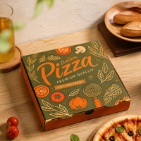Caja de Pizza Triangular de Papel Kraft Ecológico, Soporte para Rebanadas de Pizza, Caja de Exportación para Comidas Familiares
