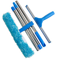 Kit de nettoyage de vitres pratique Racloirs en plastique poussiéreux légers avec ensemble de seau de nettoyage de vitres Facile à utiliser pour le nettoyage des vitres