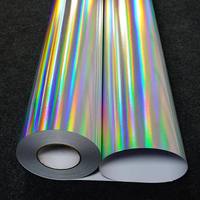 Rouleau d'autocollants opaques holographiques arc-en-ciel brillants, vinyle PVC auto-adhésif pour impression laser UV, matériau d'étiquetage imperméable