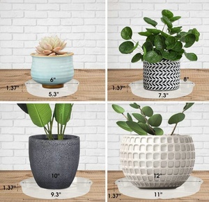 Sous-plateaux pour plantes, lot de 20, 6/8/10/12 pouces, sous-plateaux transparents en plastique pour pots de <span class=keywords><strong>fleurs</strong></span>, plateaux de récupération d'eau pour pots de <span class=keywords><strong>fleurs</strong></span> d'intérieur et d'extérieur - Product Image 6