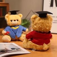 Ours en peluche personnalisé ODM pour la remise des diplômes, rembourrage en coton PP, matière super douce, design de personnage d'anime pour la fête et la réduction du stress