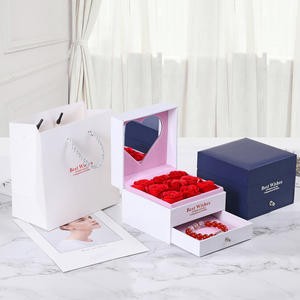 Caja de Embalaje Cuadrada de Papel de Lujo de Doble Capa, Caja de Regalo Personalizada con Espejo y Cajón para Joyería, Caja de Regalo para Boda, Embalaje para Joyería - Product Image 2