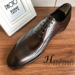 Nuevo modelo de zapatos formales de cuero con grabado Brookes, zapatos Oxford británicos con cordones de cuero genuino importado. - Product Image 3