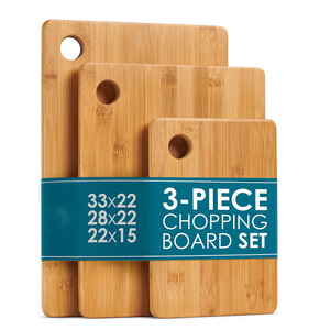 Juego de Tablas de Cortar de Bambú Rectangulares Antibacterianas, Tablas de Picar para Cocina, Tabla para Rebanar Frutas - Product Image 2