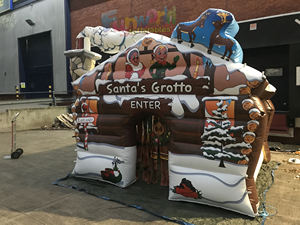 Outdoor illuminato elementi festa di natale casa di rimbalzo di natale decorazione temi santa gonfiabile grotta - Product Image 5