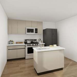 Armoire de cuisine modulaire moderne en bois avec armoire murale et accessoires - Product Image 1