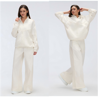 Ensemble de sport pour femmes, veste à manches longues et pantalon décontracté ample, 100% nylon réversible, extensible dans quatre directions, respirant