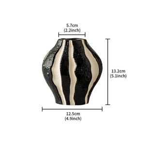 <span class=keywords><strong>Vaso</strong></span> in Ceramica Rustico a Righe Nere e <span class=keywords><strong>Beige</strong></span>, <span class=keywords><strong>Vaso</strong></span> per Fiori da Tavolo, Vendita Calda - Product Image 5