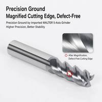 LingFuTools Fraise à queue en carbure de tungstène massif, 4 cannelures, revêtement TiAlN, hélice 45°, 65HRC, longueur étendue, pour CNC, personnalisable OEM