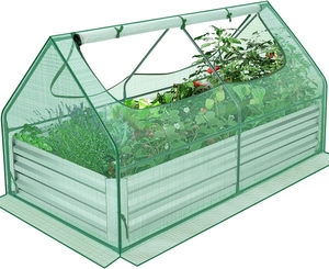Jardinière galvanisée Lit de culture de jardin avec couvercle - Product Image 3