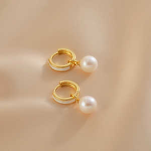 Exquisite Women's 1620 <b>Pearl</b> <b>Earrings</b> with Small Ear Buckle Elegant and Dainty Accessory - Product Image 1