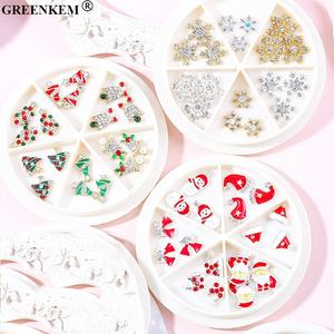 ใหม่6ตารางกล่องคริสต์มาสเล็บพลอยเทียมเกล็ดหิมะหิมะต้นคริสต์มาสสุดหรู3D เล็บสุดหรู - Product Image 2