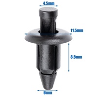 Clips de retenue de carénage et de panneau de garniture en plastique de 6mm pour Honda Kawasaki Suzuki GSX-R Yamaha YZF R1 R6