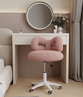Fauteuil de Salon de Beauté et Onglerie Professionnel en Laine Crème, Texture Douce et Confortable, Mobile, Chaise Cosmétique Avancée pour Usage en Salon