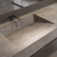 Ensemble de meubles de salle de bain pour hôtel et appartement, avec miroir Feng Shui classique pliant et dissimulé, en bois massif, résistant à l'eau, et écran LED