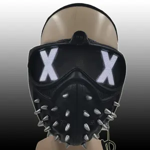 万圣节服装蒸汽朋克面具手表狗角色扮演点亮面具双X面具