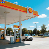 Structure de toit en acier préfabriqué lourd pour station-service, revêtement antirouille, pour le service de carburant au Sénégal
