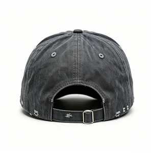 Vintage Washed Distressed 6-Panel Polyester/Cotton <b>Dad</b> <b>Hat</b> with Embroidery Letter Pattern Metal Buckle Closure Unisex - Product Image 6