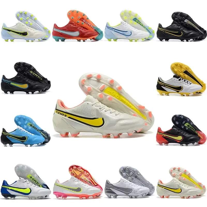 Top Quality 2022 Mens Tiempo Legend 9 El ite FG Soccer Shoes Black White Red Sports Luxury Football Cleats Outdoor Boots