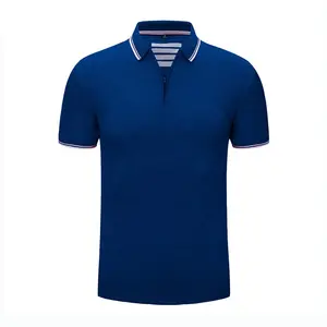 T-shirt polo 100% coton pour hommes, imprimé personnalisé, brodé, haute qualité, fermeture éclair