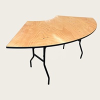 Table pliante modulaire en bois demi-lune, forme vague, serpentine, pour banquets, hôtels, mobilier écologique, durable, pour mariages, fêtes, buffets