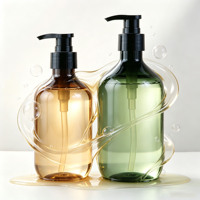 300ml 500ml Bernsteinfarbene Grüne PET-Plastikflasche Leere Shampoo-Conditioner-Duschgel-Lotion-Spenderflaschen für Kosmetikverpackungen