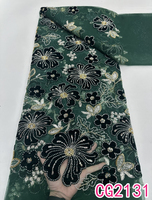 Nouveau design Tissu en dentelle de velours et maille, Tissu en dentelle à sequins perlés, Tissu en dentelle brodée florale, Tissu en dentelle à perles