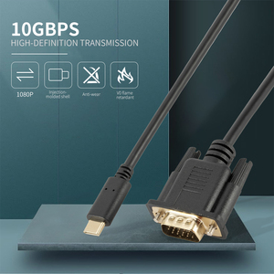 HD placcato oro tipo <span class=keywords><strong>C</strong></span> maschio a VGA 15 Pin maschio con Chip 1080P Full HD digitale a analogico adattatore convertitore Video cavo Audio - Product Image 3