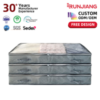 Sacs de rangement sous le lit avec fermeture éclair, grande capacité 90L, fenêtre transparente, sacs de rangement non tissés pour vêtements, couvertures, jouets