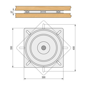 จานหมุนอัลโบร่า 330x330 สีดำ (รองรับประมาณ) 300 กก.) - Product Image 2