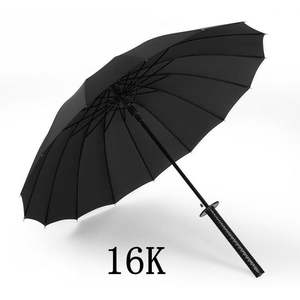 Parapluie Katana Long en Fibre de Verre Élégant à 16 Côtes avec Manchon - Product Image 5