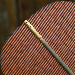 Éventail en bambou laqué, tissage de bambou fait main, long manche, style chinois, accessoire Hanfu - Product Image 4