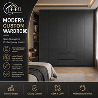 Armoire sur mesure avec portes battantes et rangement par tiroirs pour chambre, appartement, villa, hôtel, projet OEM ODM