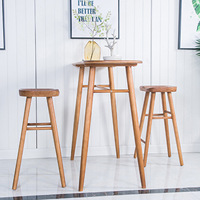 Vente en gros, coin petit déjeuner nordique, meubles d'angle en bois pour la maison, comptoir de bar mural, table et tabourets
