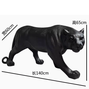 รูปปั้นทองสัมฤทธิ์รูปสัตว์ขนาดใหญ่รูปปั้นทองเหลืองรูปปั้นเสือดำ - Product Image 2