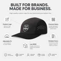 Gorra de béisbol deportiva de sarga de 5 paneles, transpirable, con malla perforada, ajustable, negra, para ciclismo, running y actividades al aire libre, la más vendida.