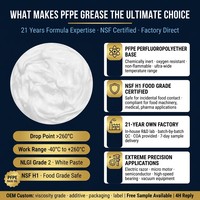 Graisse PFPE de qualité alimentaire NSF H1, haute température (-40°C à 260°C), lubrifiant pour roulements en PTFE (Perfluoropolyether), fabrication OEM sur mesure, échantillon gratuit