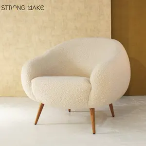 מעצב מינימליסטי איטלקי יצירתי יוקרה מודרנית בנבטור נורדי ספה יחידה סלון פנאי כיסא בוקל עם משענת יד