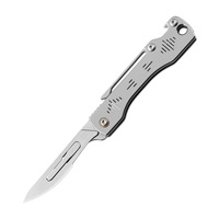 Couteau pliant tout acier multifonctionnel, ouvre-boîte, porte-clés, coupe-fruits, équipement EDC, vente en gros OEM, ensemble avec logo personnalisé