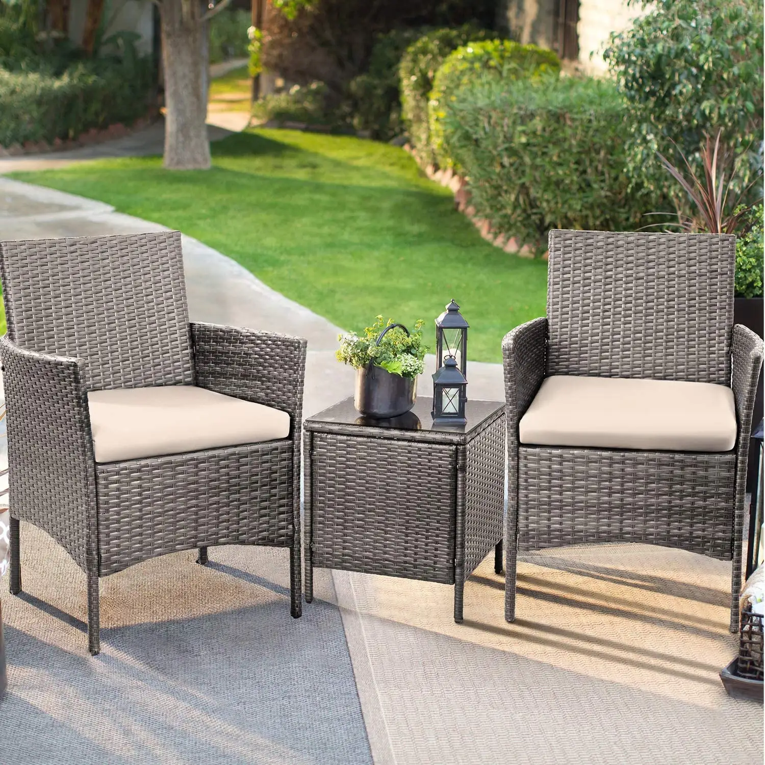 Hochwertige Gartenmöbel Rattan Garden Sets Rattan Gartenmöbel Allwetter Korb weide