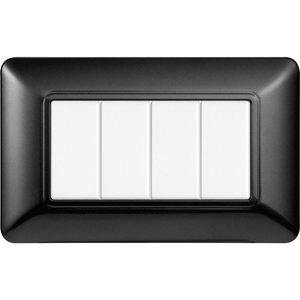 Ensemble de plaques de prise murale en plastique compatible Gloca Matix, 3 pièces, acier foncé, 4 prises, usage résidentiel - Product Image 4