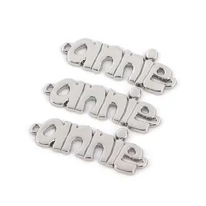 Wholesale Clothing Custom Alloy Tag Letters Design Accessories Purse Metal Label for Hijab