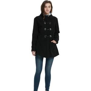 Veste en laine mélangée classique d'hiver pour femme, sur mesure, manches longues, vêtement d'extérieur chaud, noir, taille XL - Product Image 5